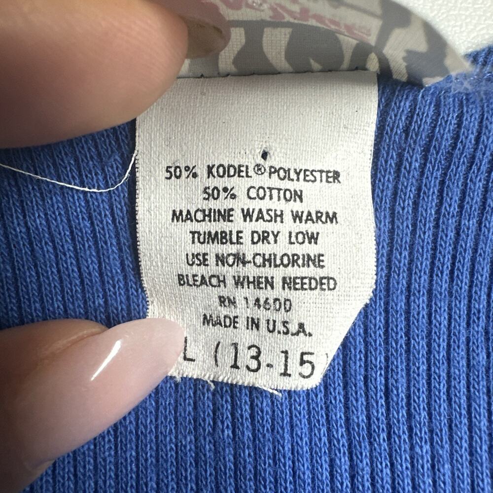 VTG Savage Sport Blue Ribbed Racerback Athletic Tank Top Large USA Made 90's - Picture 7 of 8